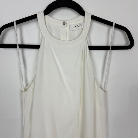 A.L.C. Easton Sleeveless Ruffle Overlay Mini Shift Dress Ivory Size 6 - Picture 3 of 10